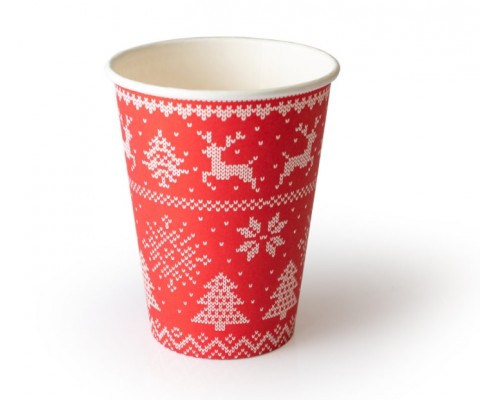 Стакан бумажный 300 мл. Зимние узоры