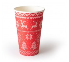 Стакан бумажный 400 мл. Зимние узоры