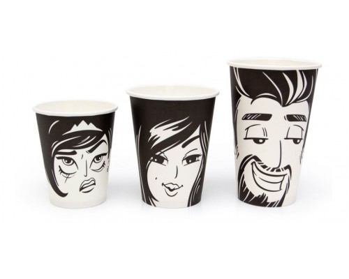 Стакан бумажный 300 мл. Лица